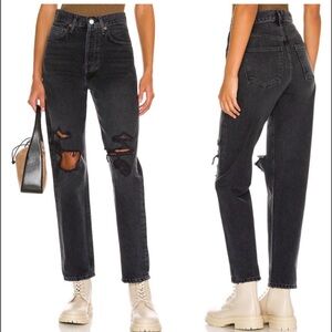 Agolde 90’s Black mid Rise Ripped Jeans